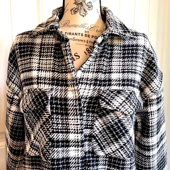 Longer Heavy Plaid Shacket - Picture 1 of 10